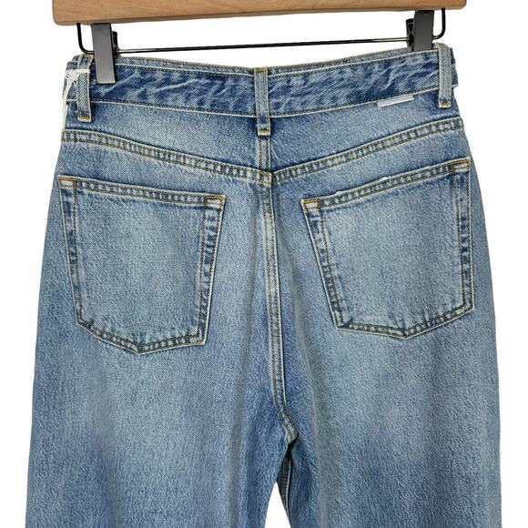 Boyish by HER NWT The Charley Belted Wide Leg Cotton Raw Hem Button Fly Jeans - Picture 6 of 10